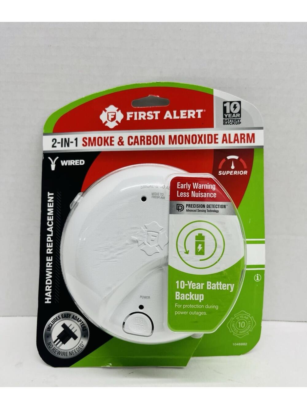 First Alert 2-In-1 Smoke & Carbon Monoxide Alarm Hardwired 1046882